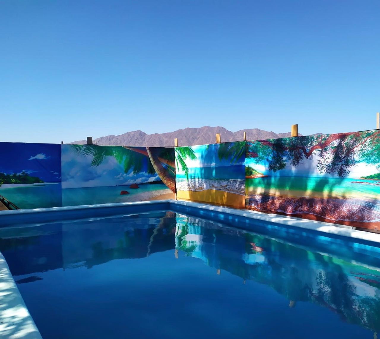 Garden with large trees in Samalyuca