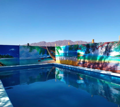 Garden with large trees in Samalyuca
