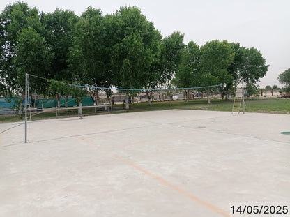 Garden with large trees in Samalyuca